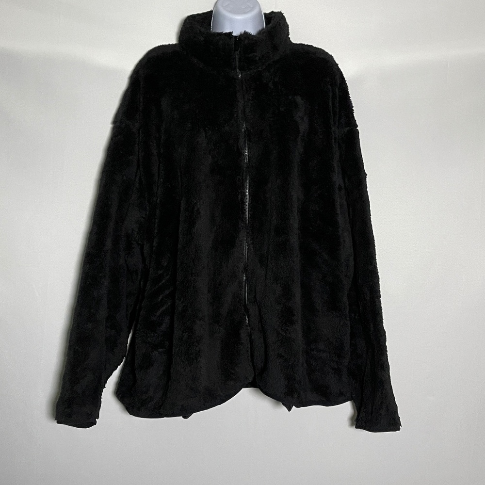 Victoria's Secret PINK Full Zip Up Teddy Jacket Size XXL BLACK